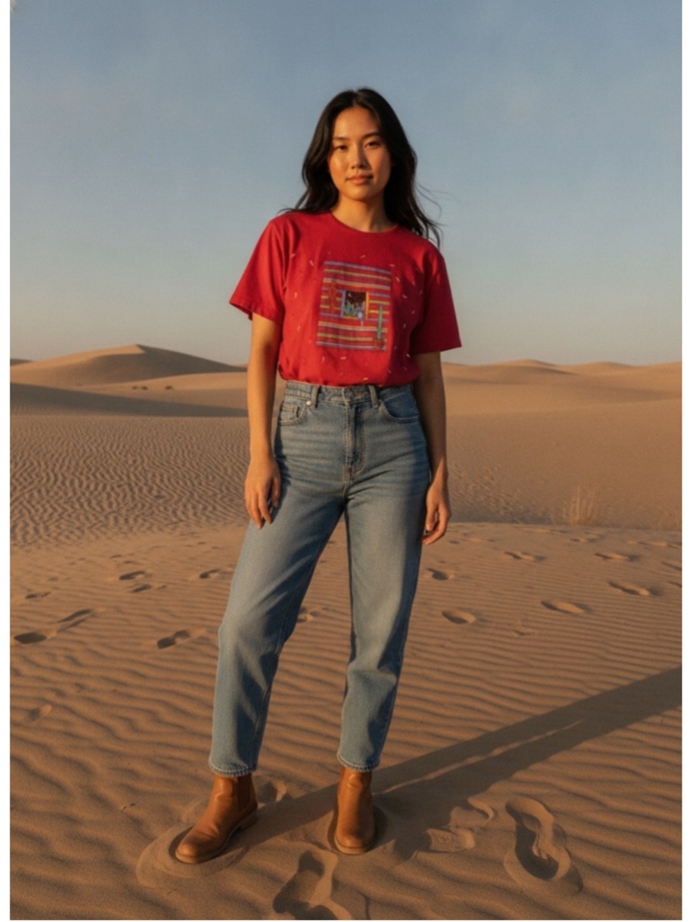 Vintage 90s Hanes Red Southwestern Chili Pepper T-Shirt Large Navajo